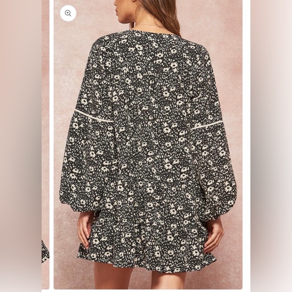 Bohemian Floral Babydoll Dress - Picture 2 of 5